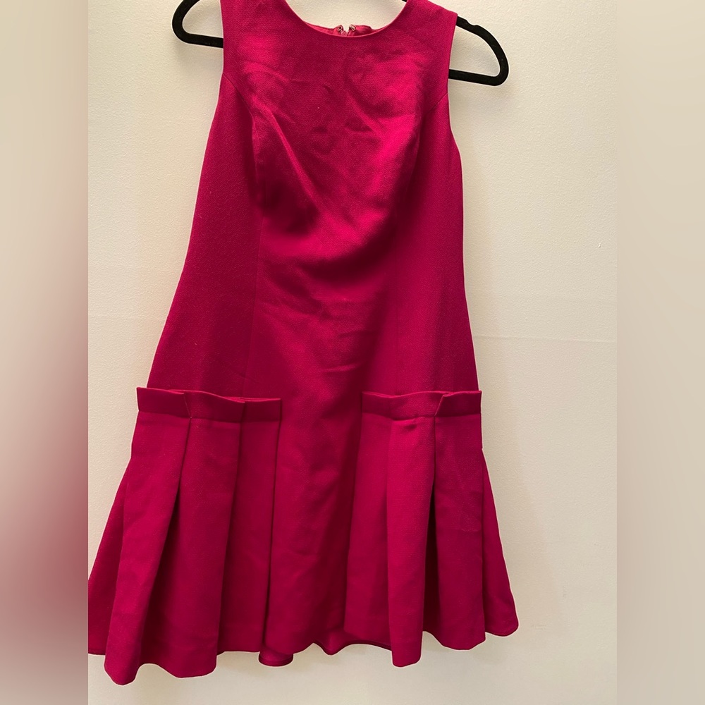 NWOT Eliza J Pink Pinafore style dress with pleated hem.